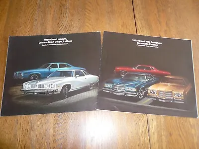 1975 Pontiac Le Mans Grand Ville Brougham Sales Brochure- Vintage- Two For One • $13.93