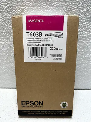 Epson T603B UltraChrome Ink Magenta 220ml Stylus Pro 7800 9800 Date: 2012 • $37.95