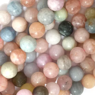 Matte Morganite Round Beads Gemstone 15.5  Strand Beryl 4mm 6mm 8mm 10mm 12mm • $14.99