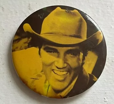 Vintage Elvis Presley Pin Button Cow Boy Hat Western 2 1/4 Inch Rodeo -Rare • $44.50