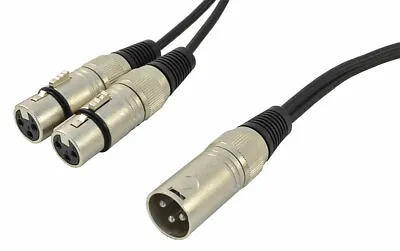 XLR Male To Two XLR Female Splitter Cable – Lead Length 1.5m • £4.45