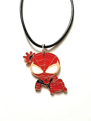 £3.25 • Buy Spiderman Superhero Charm Wax Cord Necklace Pendant Boys Girls Gift