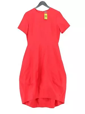 COS Women's Midi Dress UK 12 Pink Cotton With Silk A-Line • £26