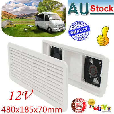 12V Fridge Vent With Fan For RV Trailer Caravan Side Air Ventilation Exhaust AU • $96.11