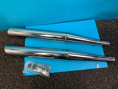 Moto Guzzi 84-99 Mac Performance Exhaust Motorcycle Mufflers Slash Cut Chrome • $299