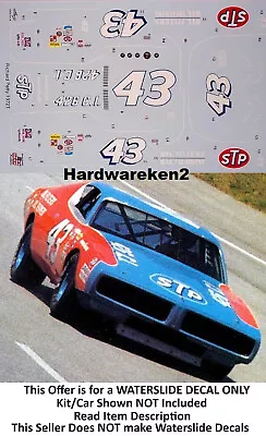 Nascar Decal #43 Stp Oil Treatment- Filters 1972 Charger Texas  R. Petty 1/25 • $20