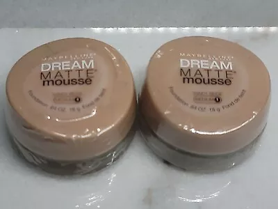 Lot Of 2-Maybelline Dream Matte Mousse Foundation ~ Sandy Beige Medium 1 • $14.91