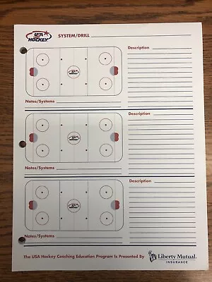 USA Hockey System/Drills Paper Diagrams And Notebook • $7