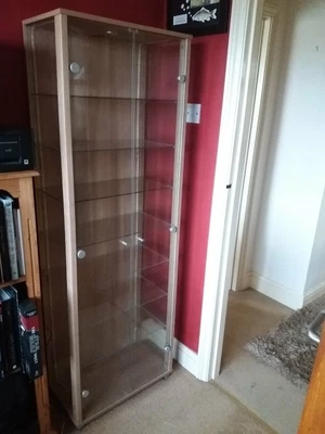 £180 • Buy Large Beech Glass Display Cabinet With Additional Coloured Light Options 
