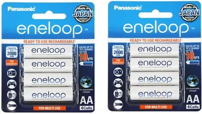 Panasonic Eneloop AA NiMH Rechargeable Batteries X 8 - Made In Japan • $45.10