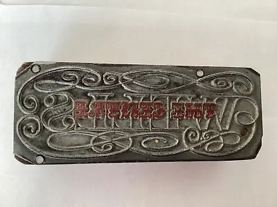 Printing Letterpress Block THE CENTRE Ornate Metal On Woodvintage • £6.99