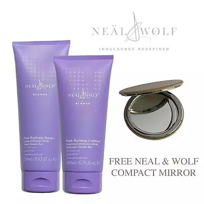 Neal & Wolf Blonde Purple Brightening Shampoo Conditioner + FREE Mirror • £28.95