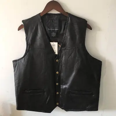 $38.12 • Buy Mens Pu Leather Vest Jacket Tops Size Casual Slim Fit Punk Gilet Waistcoat Biker