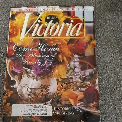 Vintage Victoria Magazine November 1998 A Historic Thanksgiving • $5.99