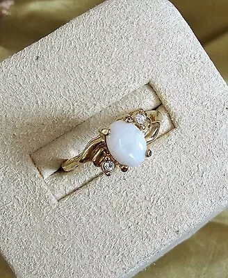 Vintage Estate White Opal Ring Size 6 1/2 • $46