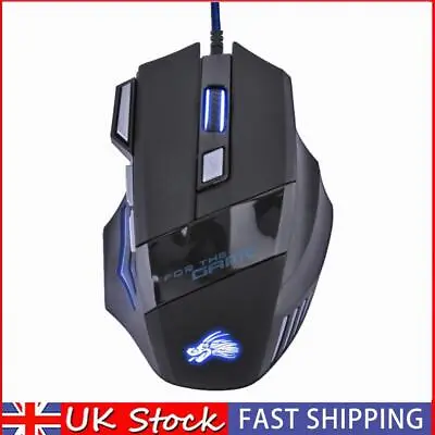 5500DPI LED Optical USB Wired Gaming Mouse 7 Buttons Gamer Computer Mice UK • £7.49