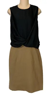 $37.49 • Buy CARVEN Dress Wool Blend Black Camel Sheath Shift Made In Hungary Womens Sz 38
