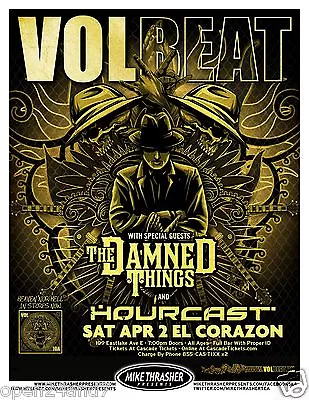 VOLBEAT / THE DAMNED THINGS 2011 SEATTLE CONCERT TOUR POSTER-Denmark Metal Music • $17.41