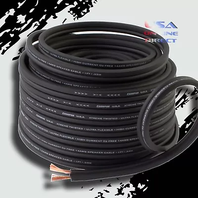 $46.98 • Buy 12 Gauge 50 Ft BLACK OFC 100% Copper Marine Car Home Audio Speaker Cable Wire US