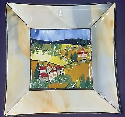 Mdina Glass - Fused Art Glass Plate Malta- 8.5 Square 1  Deep • $22