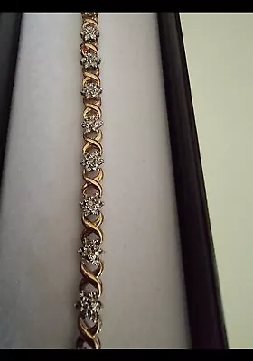 9ct Gold Diamond Cluster Tennis Bracelet  • $650