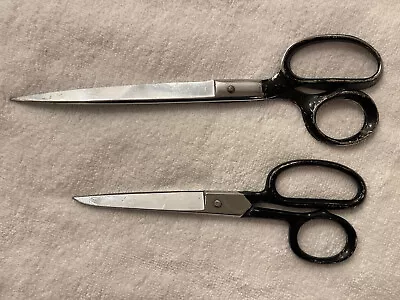 Vintage Clauss #3769 Dressmaker Scissors  Black Handles 9 Inches & #3217  Is 7” • $35