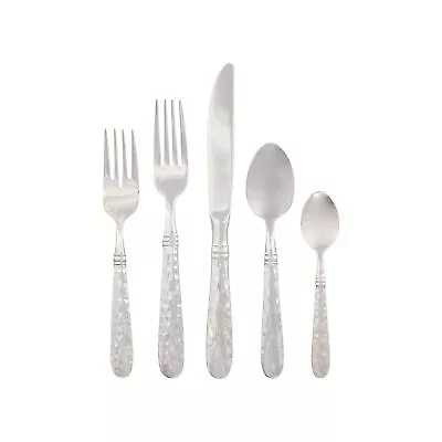 Vietri Martellato Collection Italian Flatware Hammered 18/10 Forged Steel Set... • $170.83