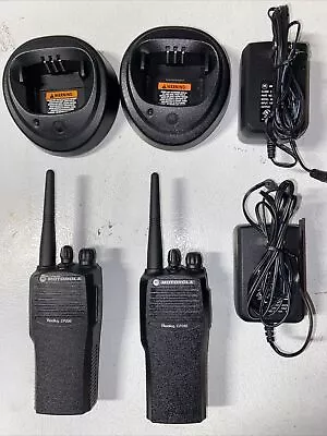 2 Motorola CP200 4 Ch UHF 438-470 MHz  Radios AAH50RDC9AA1AN W Batteries & Chgrs • $265