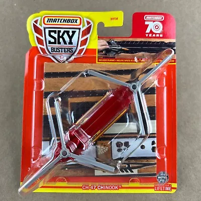 Matchbox Sky Busters 2023 Ch-47 Chinook Red 24/32 Diecast Toy Rescue Helicopter • $4.99