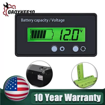 LCD Battery Capacity Voltmeter Meter Monitor Electric Quantity Detector Reader • $13.91