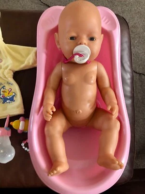 £24 • Buy Baby Born Bathable Doll/Clothes/Accessories Bundle With Bath- Used Vgc