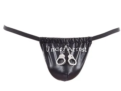 Mens Sexy Fun Novelty Under Arrest Posing Pouch G-string Thong Brief One Size • £4.99