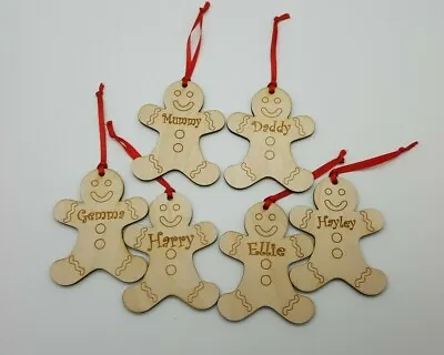 Personalised Gingerbread Men Christmas Eve Box Decorations Craft Stocking Filler • £2.50