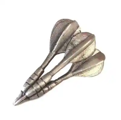 3D Set Of Darts Handcrafted From English Pewter Lapel Pin Badge  • £7.50