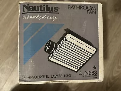 Nautilus N688 Bathroom Fan Vintage 50 CFM 2.0 Sones 3” Duct Connector 120V • $39.96