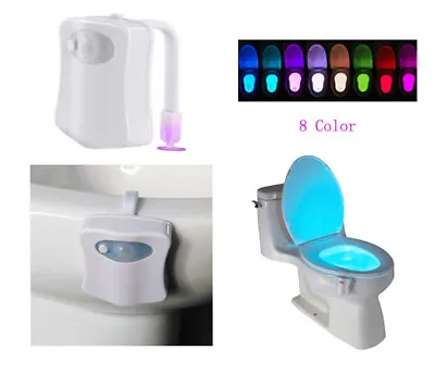 TECHTONGDA 8 Color LED Motion-Activated Toilet Auto-sensing Night Light • $5.50