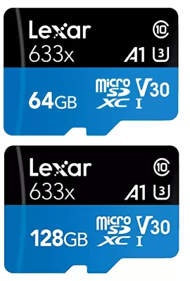 Lexar 64GB 128GB Micro SD U3 Card 100MB/s For Phone Dash Cam Camera Tablet • £12.99