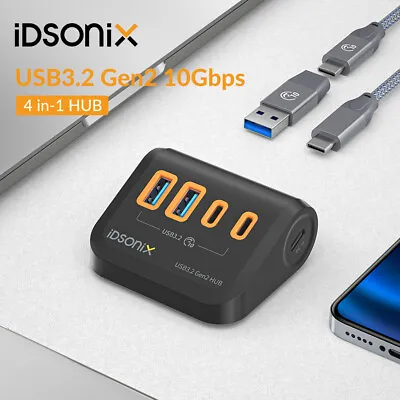 $11.99 • Buy IDsonix Multi USB 3.2/3.0 Hub 4 Port High Speed Expansion Splitter RJ45 Ethernet
