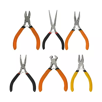 £9.49 • Buy 6pc Jewellery Mini Pliers Combination Long Bent Nose Side End Cutter Set