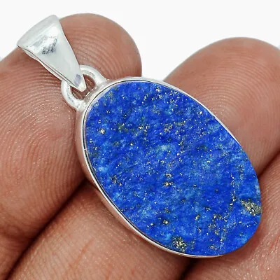 Natural Lapis Druzy - Afghanisthan 925 Sterling Silver Pendant Jewelry CP18051 • $0.99