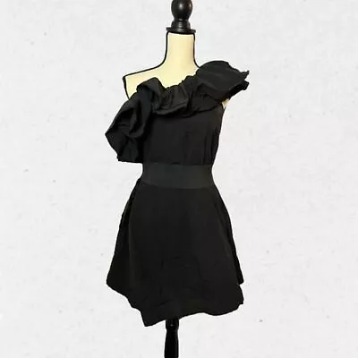 2010 LANVIN × H&M Ruched Puff Ball One Shoulder Cocktail Dress US 6 • $80