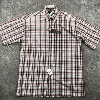 $7.49 • Buy BD Baggies Button Up Shirt Mens Medium Red Check Short Sleeve Casual NEW