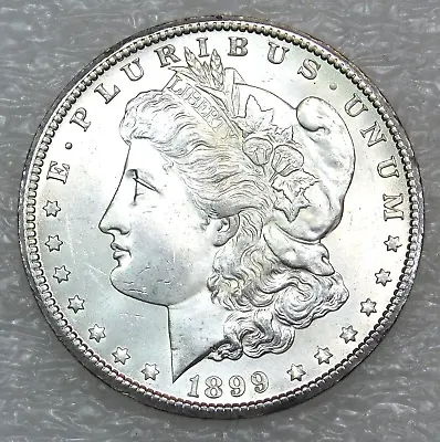 1899-O Morgan Silver Dollar BU White Frosty Luster In Saflip #H356 • $63.99