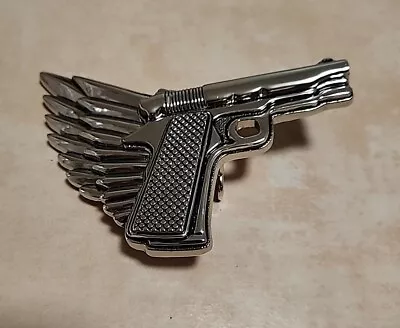 Unisex Winged Gun Flying Pistol Belt Buckle • $12.95