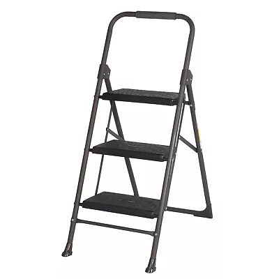 VILOBOS Steel 3 Step Ladder Portable Collapsible Kitchen Folding Stool Anti-Slip • $54.99