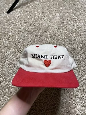 Vintage Miami Heat Snapback Hat Cap Adult Size Heart Embroidery • $18.88