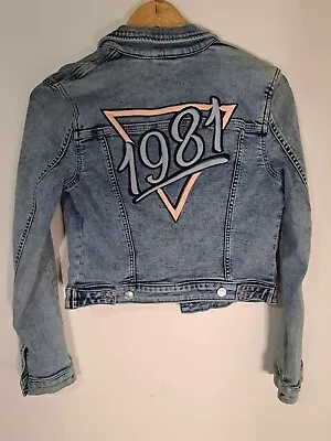 Retro 80s Guess Jeans Vintage Denim Jacket Embroidered  1981  On Back~Size XS • $30