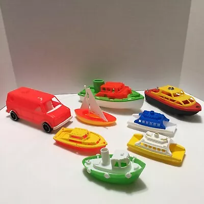 Vintage Lot Toy Boats And Van - Tugboat Sailboat Van - Some USA Made Winning • $39.99