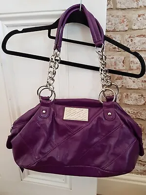 Jane Norman Purple Hand Bag Retro Look Silver Link Top Straps Lined • £12.99