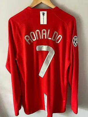 Manchester United 2007/08 Retro Long / Short Sleeve Jersey Ronaldo #7 Shirt • $32.83